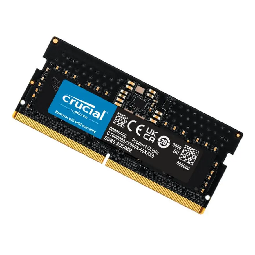 Crucial 16GB (1x16GB) DDR5 SODIMM 5600MHz C40 1.1V Notebook Memory