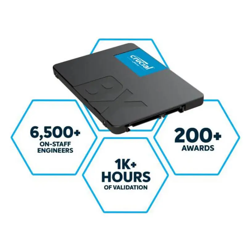 Crucial BX500 4TB 2.5’’ SATA3 6Gb/s SSD - 3D NAND 540/500MB/s 7mm 1.5 mil MTBF 3yr wty Acronis True Image Solid State