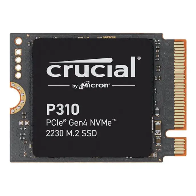 Crucial P310 1TB M.2 2230 NVMe SSD 7100/6000 MB/s 1M IOPS 220TBW 2M MTTF for MS Surface Pro Valve Steam Deck Asus Rog