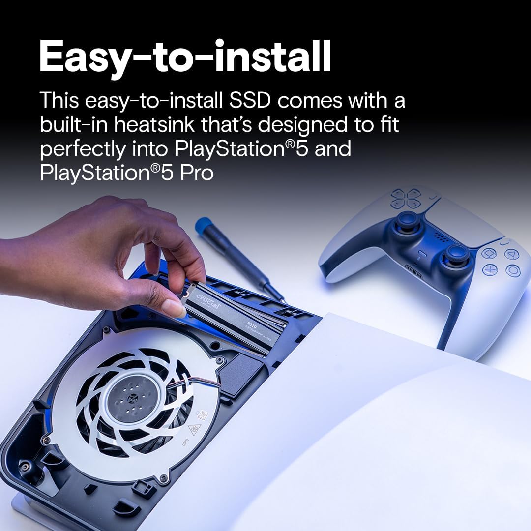 Crucial P310 1TB PCIe Gen4 2280 NVMe M.2 SSD with heatsink Up to 7,100MB/s – Acronis Offer Internal Solid State Drive