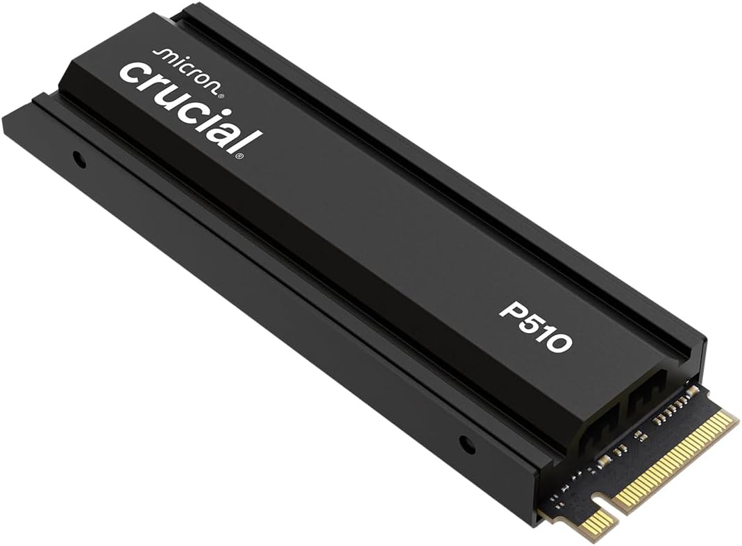 Crucial P510 2TB Gen5 NVMe SSD with Heatsink Up to 10,000 MB/s PCIe 5.0 M.2 2280 Internal Solid State Drive Compatible