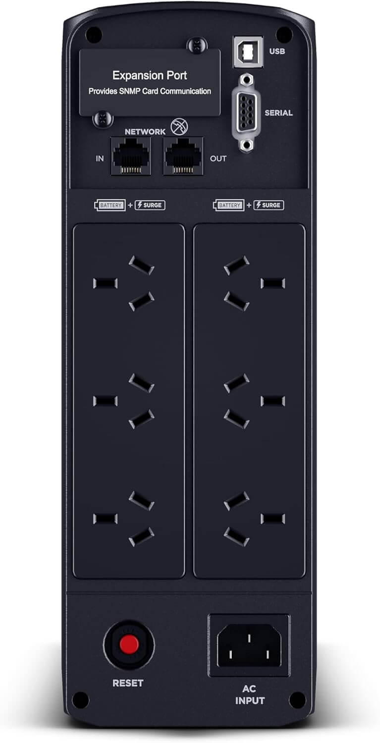 CyberPower Systems PFC Sinewave Series 1350VA/810W Tower UPS - 2* 12V/7AH - 6x AU & 1x USB-A + 1x USB-C Charging Ports