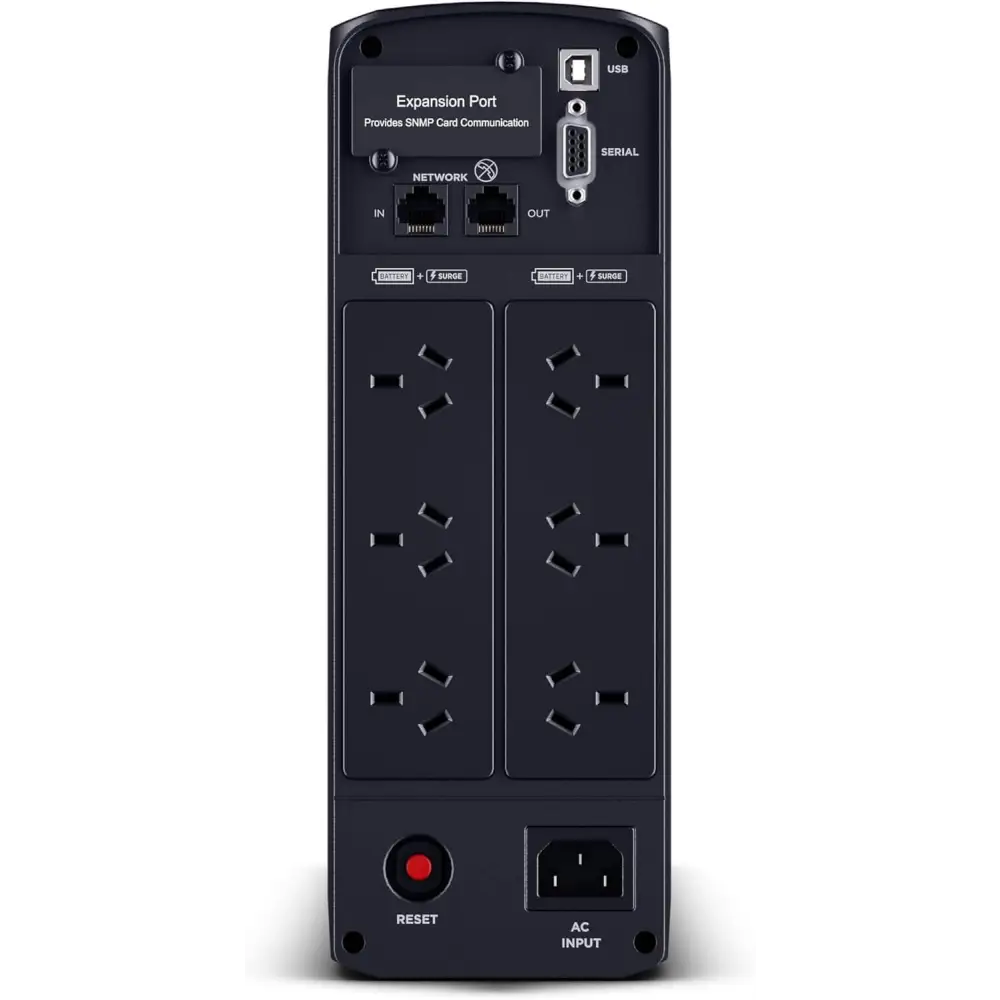 CyberPower Systems PFC Sinewave Series 1350VA/810W Tower UPS - 2* 12V/7AH - 6x AU & 1x USB-A + USB-C Charging Ports - 2