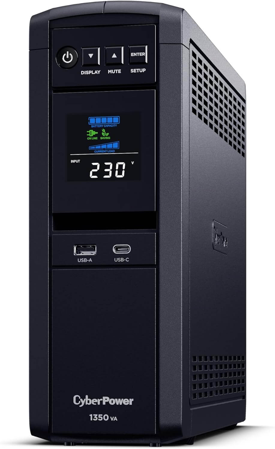 CyberPower Systems PFC Sinewave Series 1350VA/810W Tower UPS - 2* 12V/7AH - 6x AU & 1x USB-A + 1x USB-C Charging Ports