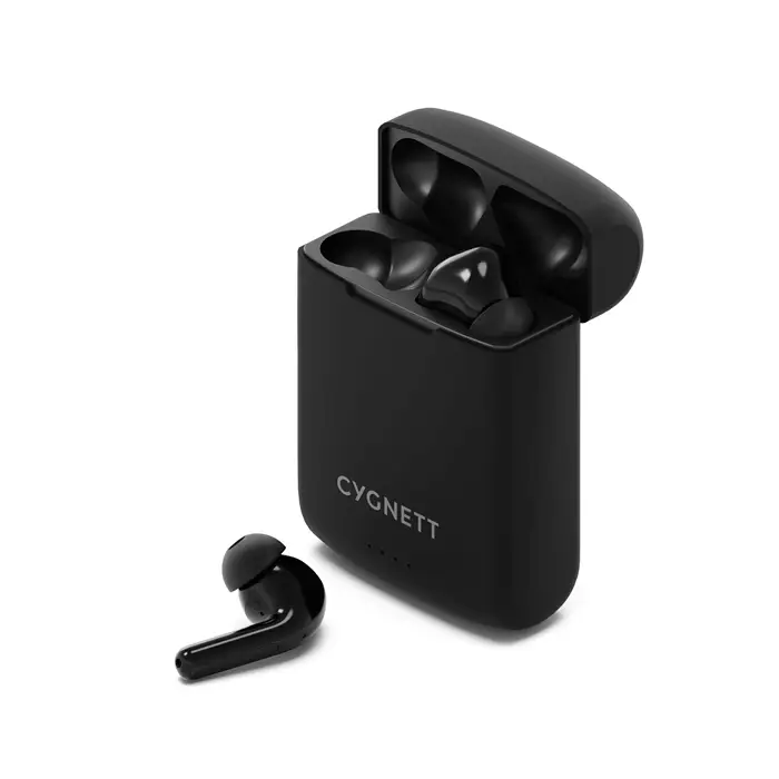 Cygnett FreePlay Solar Charging True Wireless Earbuds - Black (CY4969SOEAR) - Bluetooth 5.3 TWS 10 Meter 5 hours,Touch