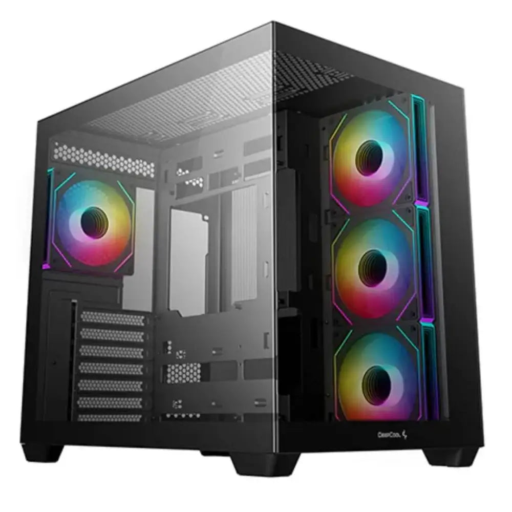 DeepCool CG530 4F ATX Case Tempered Glass 4 Pre-Instaled Fans USB3.0×2、Gen2 Type-C x1、Audio/Mic×1 Cable Supports Rear