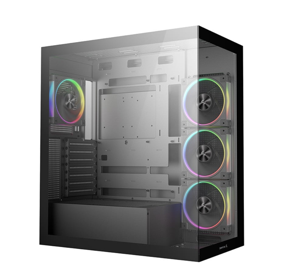 DeepCool CG580 4F v2 Panoramic ATX Mid-Tower Case 4 x Pre Installed Fans Single Chamber Support Up to 2x 360mm