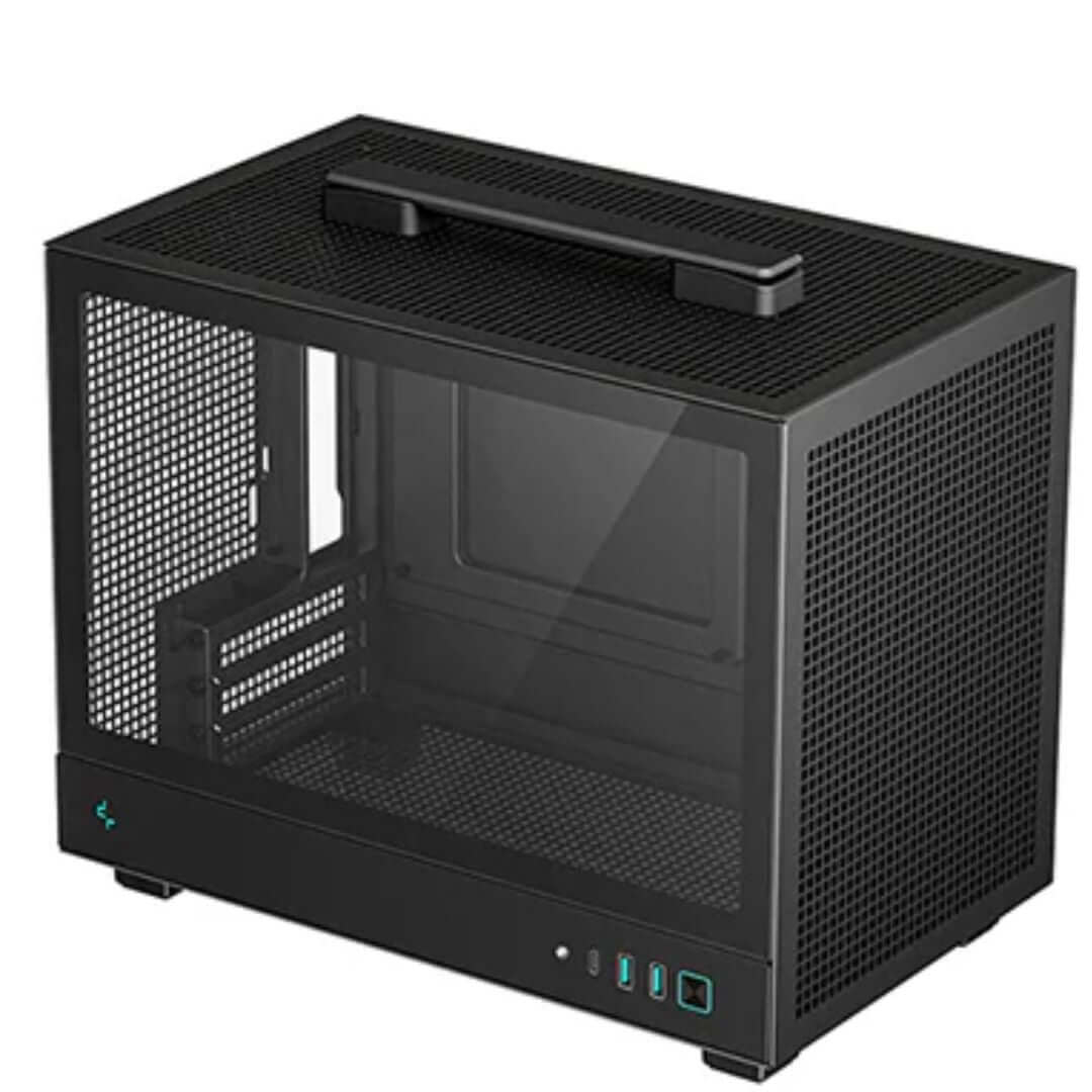 DeepCool CH160 Ultra-Portable Mini-ITX Case Mesh & Glass Panels Full Sized Air Cooler Support Carry handle