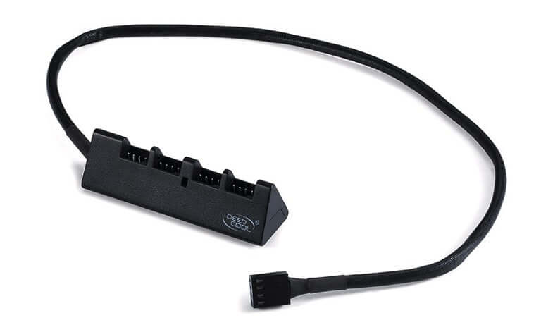 DeepCool FH-04 4 Port Fan Hub Compatible With 12V 3PIN/4PIN Fans 550mm Extend Up To 4 Fans