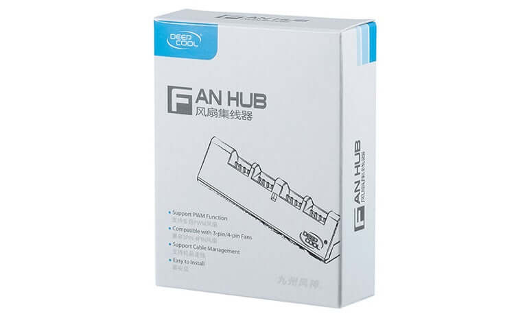 DeepCool FH-04 4 Port Fan Hub Compatible With 12V 3PIN/4PIN Fans 550mm Extend Up To 4 Fans