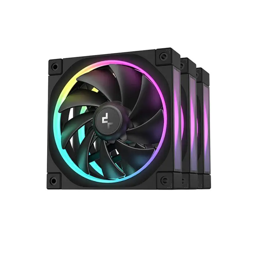DeepCool FL12 3IN1 (3-Pack) 120mm Unique ARGB Fans Low Noise 4-pin PWM Fluid Dynamic Bearing Addressable RGB LED