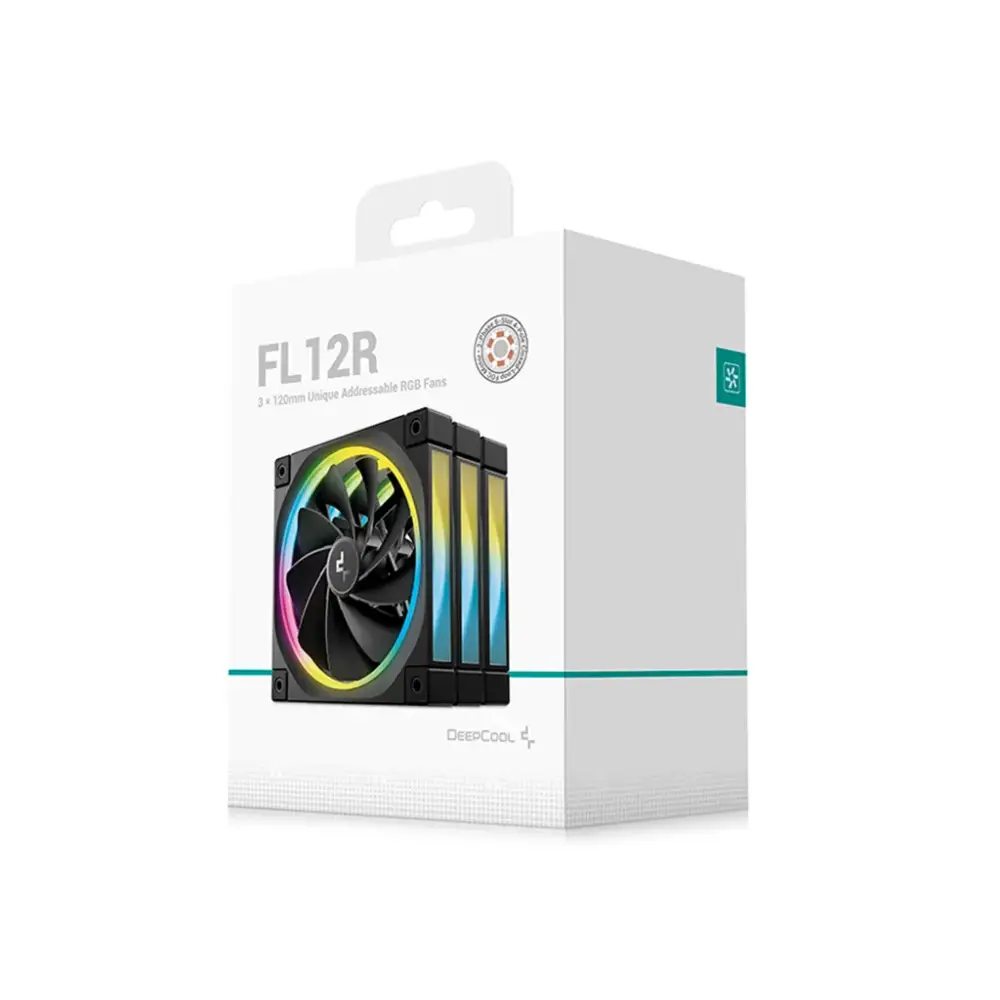 DeepCool FL12R ARGB 120mm Black Fan - 3 Pack