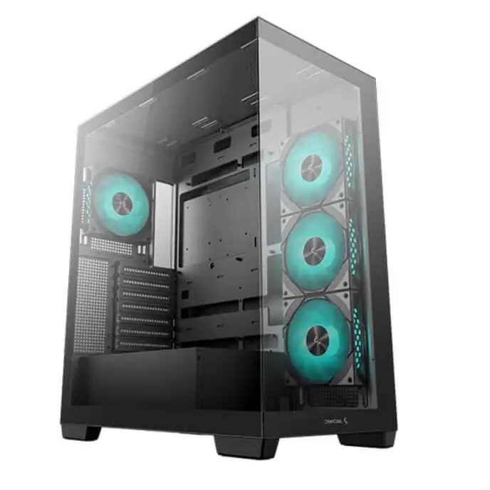 DeepCool G580 4F Panoramic ATX Mid-Tower Case 4 x Pre Installed Fans Single Chamber Support Up to 2x 360mm Radiators