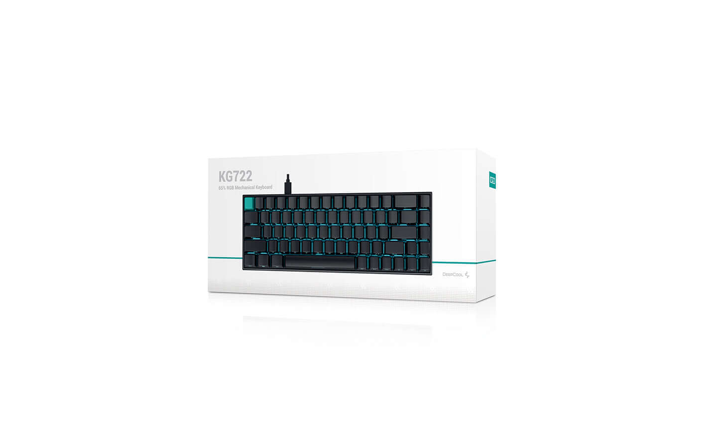 Deepcool KG722 65% Mechanical Keyboard Ultra Portable Red Switches Per Key RGB Laser Engraved Keycaps