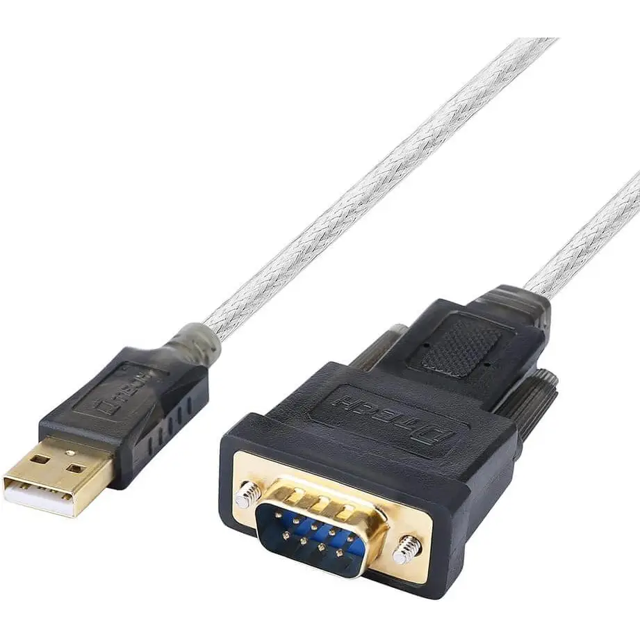 DTECH USB 2.0 to RS232 DB9 Male Serial Adapter Cable 1.8m Supports Windows 10 8 7 Mac Linux 6 ft (USB-A (Male / Male))