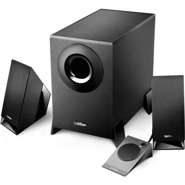 Edifier M1360 2.1 Multimedia Speakers - 3.5mm AUX/4INCH Subwoofer/Remote/RCA Remote Control input Black