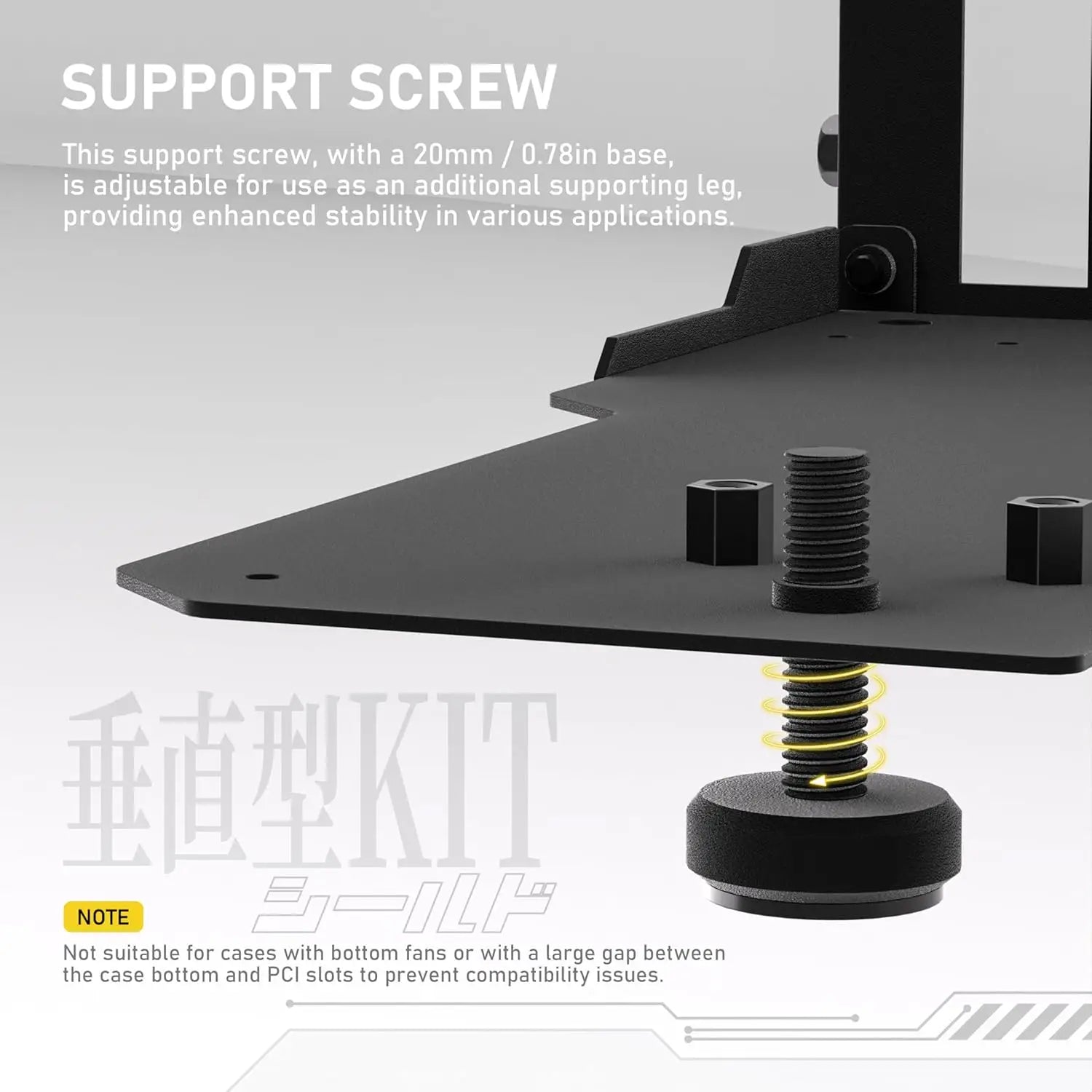 EZDIY-FAB Vertical GPU Mount with High-Speed PCIE 4.0 Riser Cable ARGB Module 115mm/4.52in Flexible Extension 90 Degree