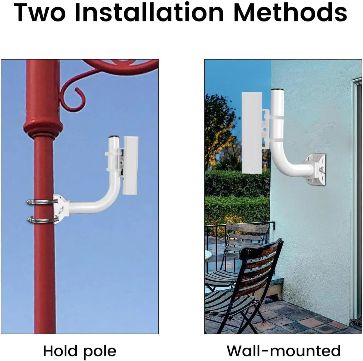 Focket Wireless Bridge Bracket Mount 150° Adjustable Universal Pole and Wall Mounted J for Outdoor Point to AP Access