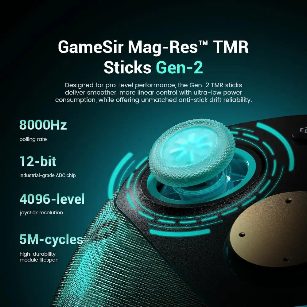 GameSir G7 Pro 8K PC Wireless Controller for Windows with TMR Joysticks Dual-Mode Trigger Stops Four Remappable Macro