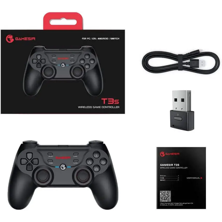 GameSir T3s Wireless Controller PC for Windows 7/8/10/11 Game Joystick with Dual-Vibration Bluetooth