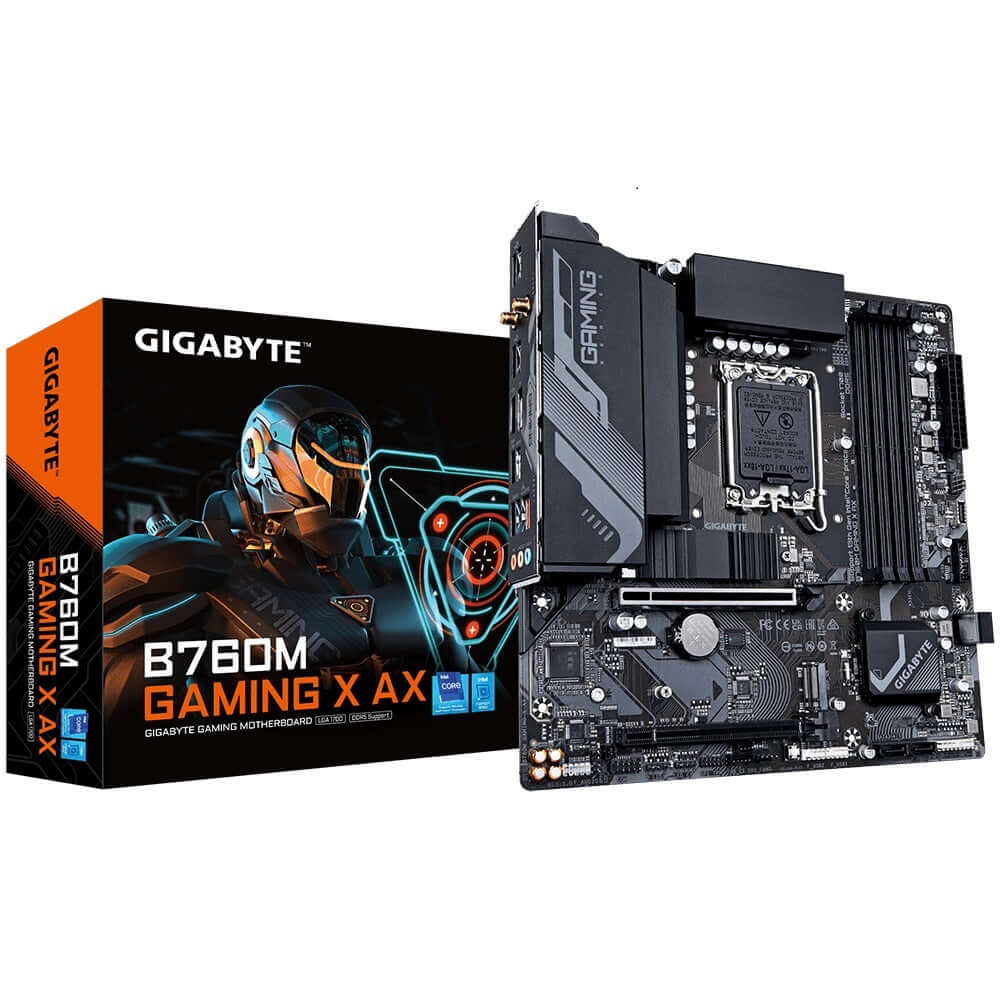 Gigabyte B760M Gaming X AX Intel LGA 1700 m-ATX Motherboard 4x DDR5 ~128GB 1x PCI-E x16 1x PCI-E x1 2x M.2 4x SATA 3x