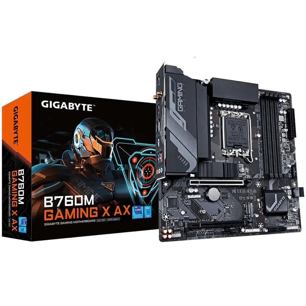 Gigabyte B760M Gaming X AX Intel LGA 1700 m-ATX Motherboard 4x DDR5 ~128GB 1x PCI-E x16 x1 2x M.2 SATA 3x USB 3.2 5x