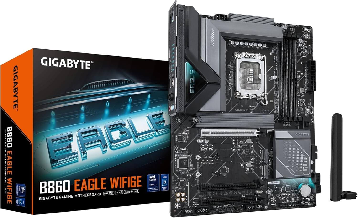 GIGABYTE B860 Eagle WIFI6E Intel Core Ultra (Series 2) LGA 1851 Motherboard ATX DDR5 3X M.2 PCIe 5.0 USB-C WIFI6E 2.5GbE
