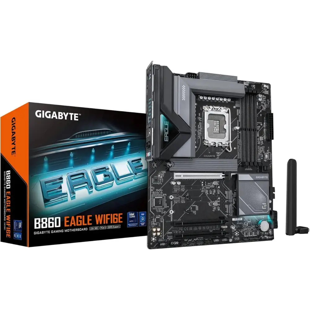 GIGABYTE B860 Eagle WIFI6E Intel Core Ultra (Series 2) LGA 1851 Motherboard ATX DDR5 3X M.2 PCIe 5.0 USB-C 2.5GbE