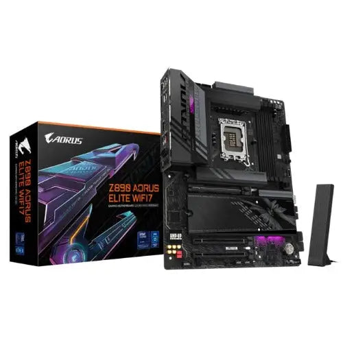Gigabyte Z890 AORUSELITE WF7 P MB Intel LGA 1851 ATX Motherboard 4x DDR5 ~256GB 3x PCI-E x16 M.2 SATA 5x USB 3.2 1x