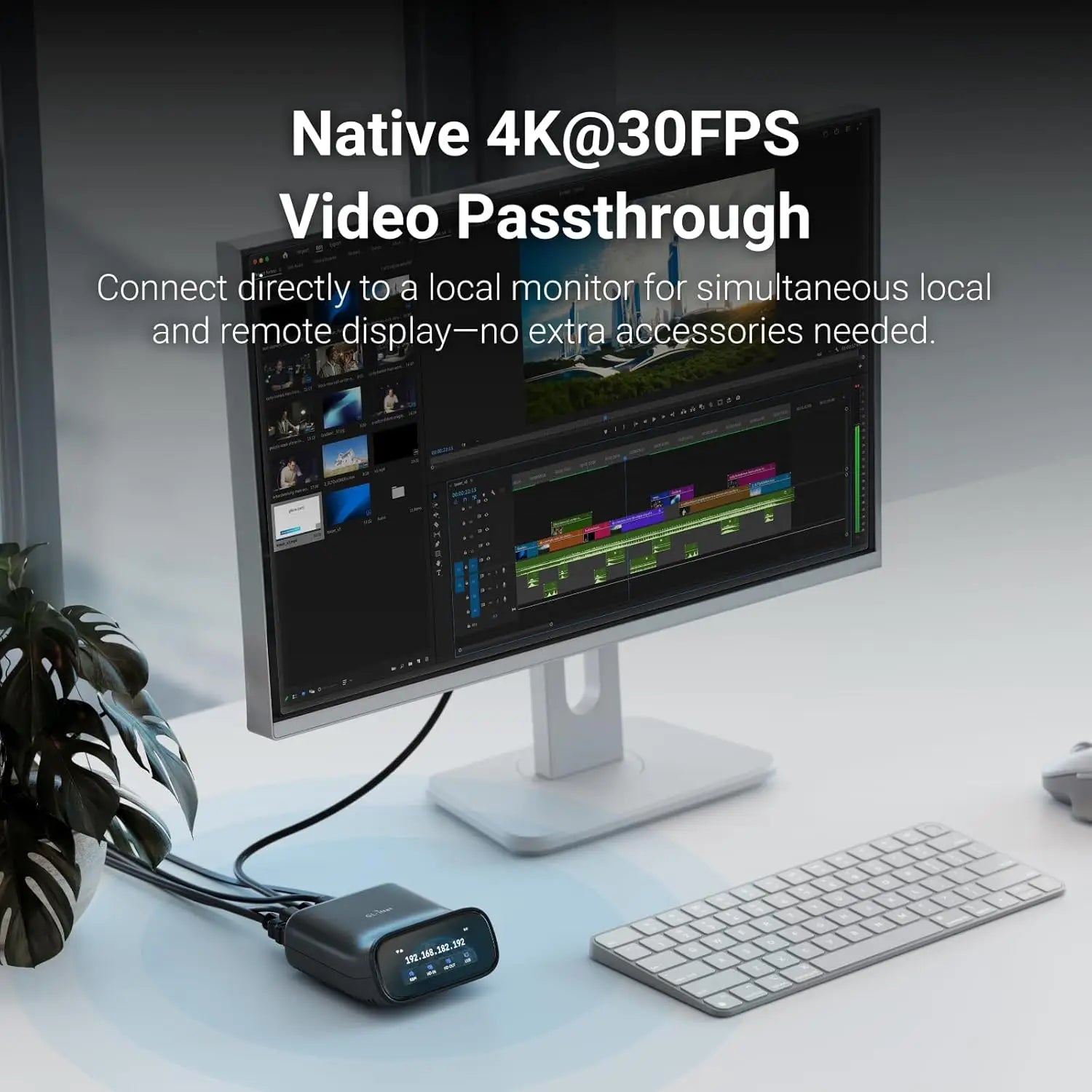 GL.iNet Comet Pro (GL-RM10) Remote KVM Over Wi-Fi,Dual Band Wi-Fi 6,4K@30Hz Passthrough,Touchscreen,32GB EMMC,Tailscale