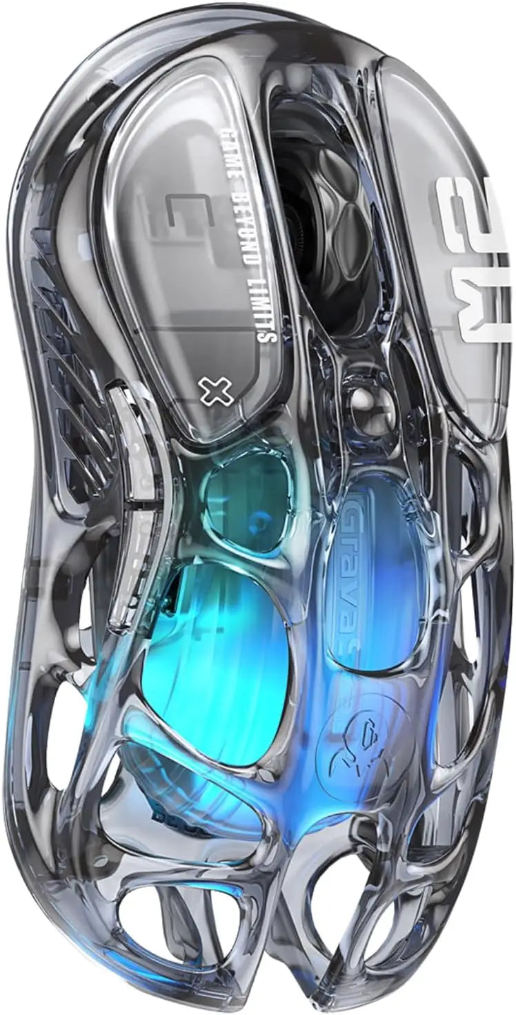 GravaStar Mercury M2 Wireless Gaming Mouse with 26,000 DPI PAW3395DM Sensor -79g Lightweight Hollowed-Out Design -5
