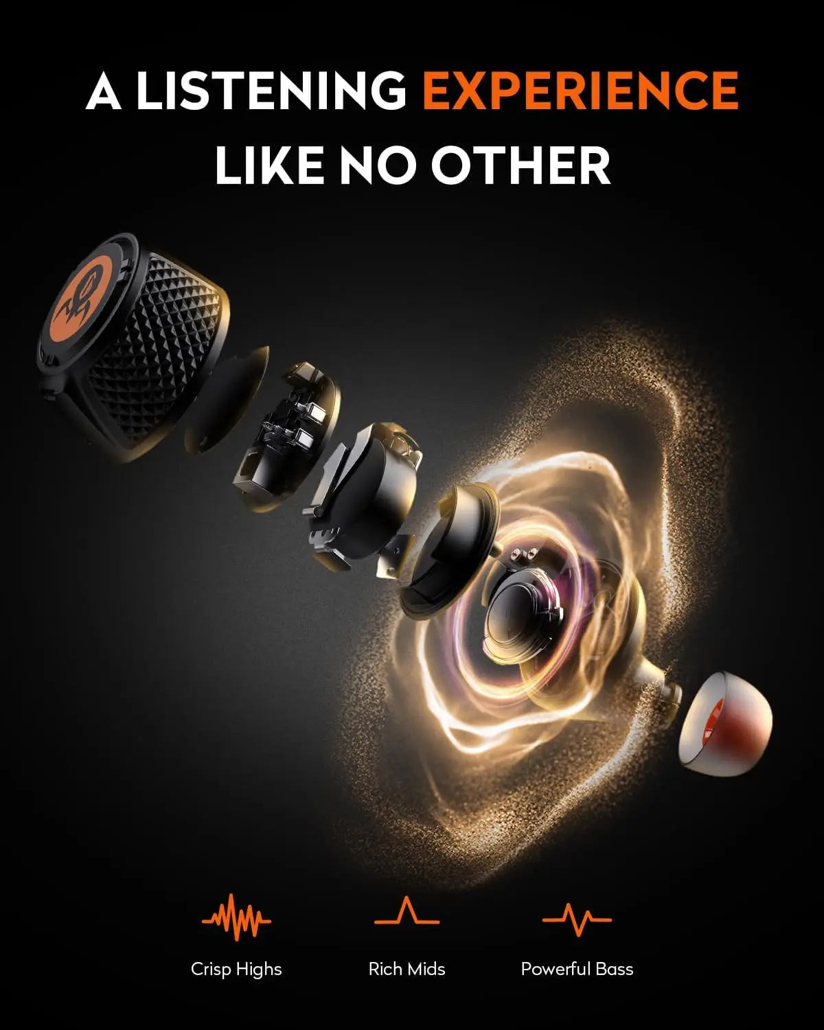 GravaStar Sirius Plus ANC TWS Earbuds Black Superior Sound Quality Advanced Noise Cancellation Long Battery Life
