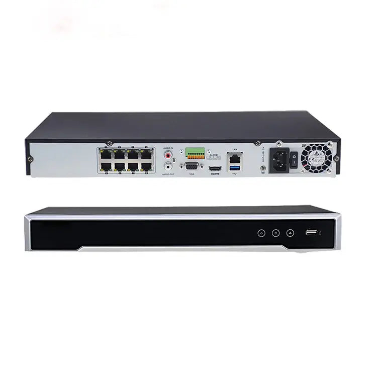 Hikvision DS-7608NI-I2-8P 8ch PoE CCTV NVR 80Mbps 8 PnP ports 4K 2 HDD Bay + 4TB