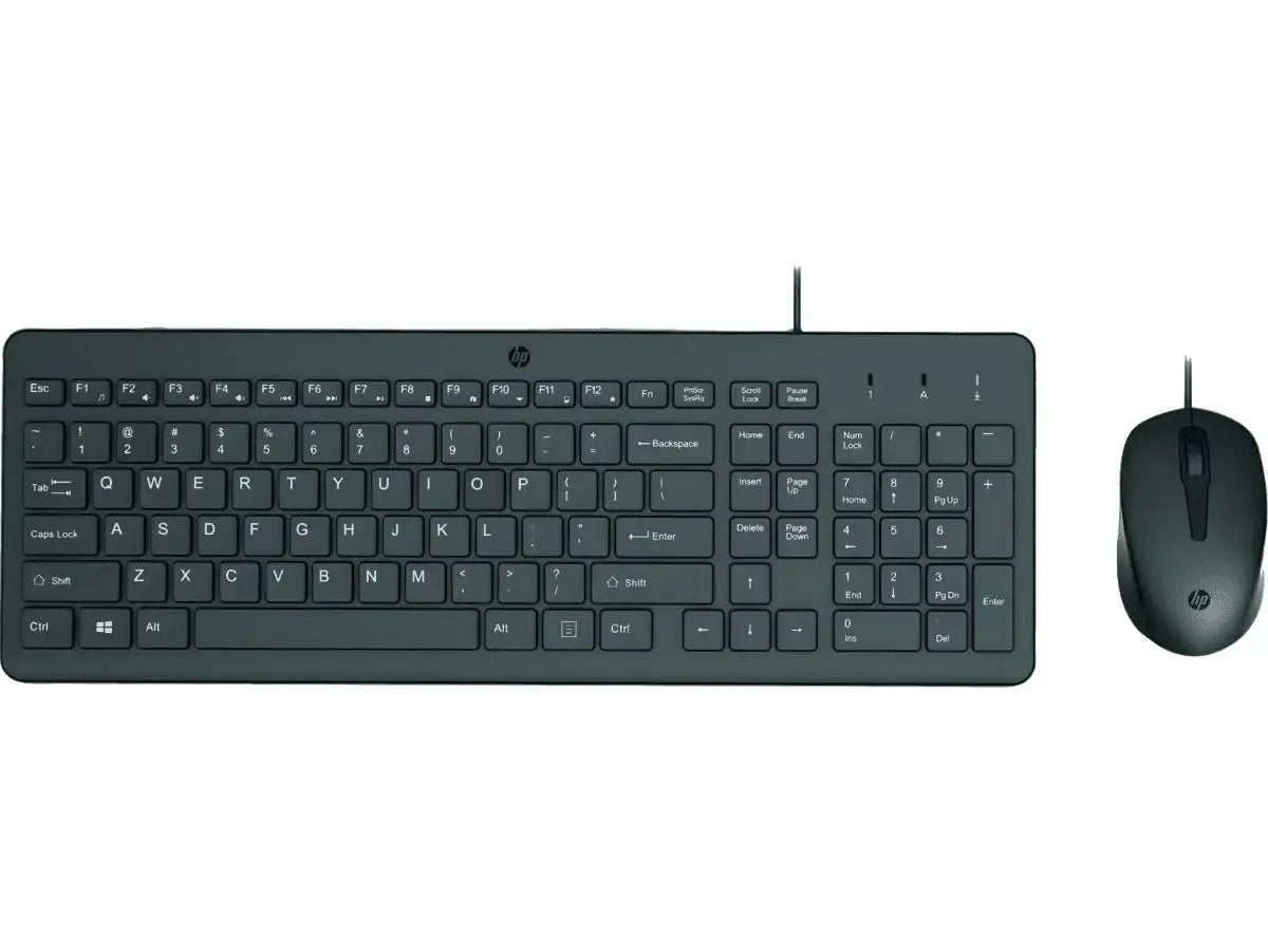 HP 150 Wired USB-A Keyboard & Mouse Combo Win 10/11 OS Black