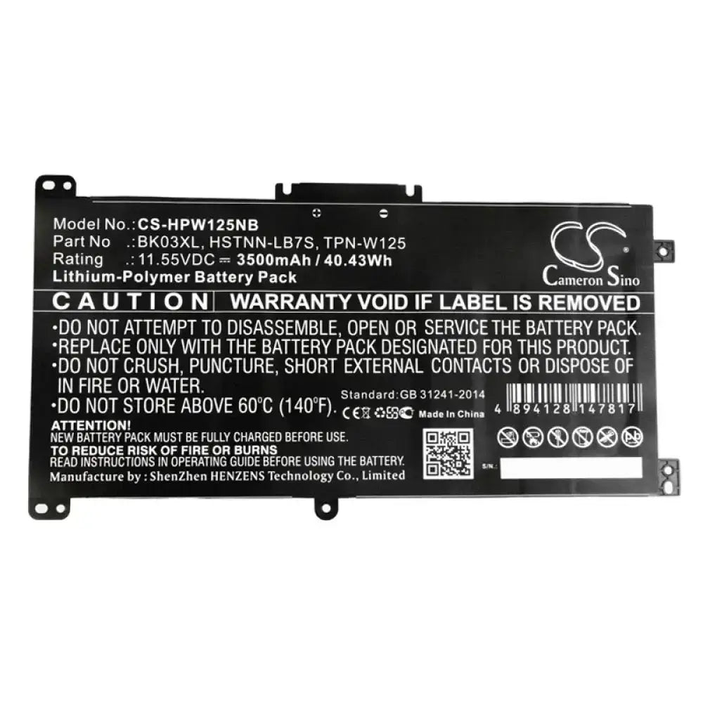 HP BK03XL replacement battery (41.7Wh 3 cells)