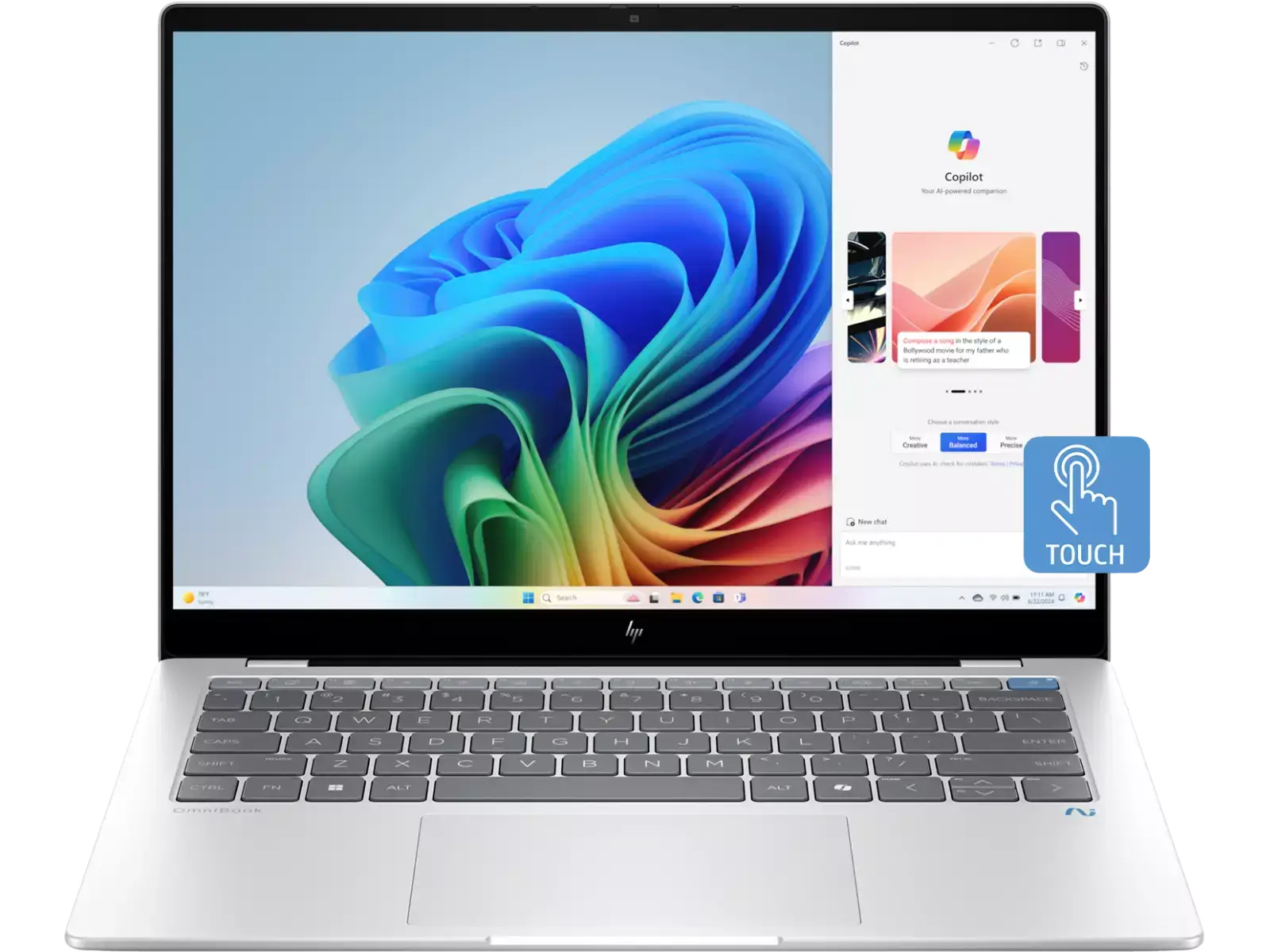 HP Omnibook X Next Gen AI PC 14’’ 2.2K Touch Snapdragon X Plus 16GB 512GB SSD Laptop