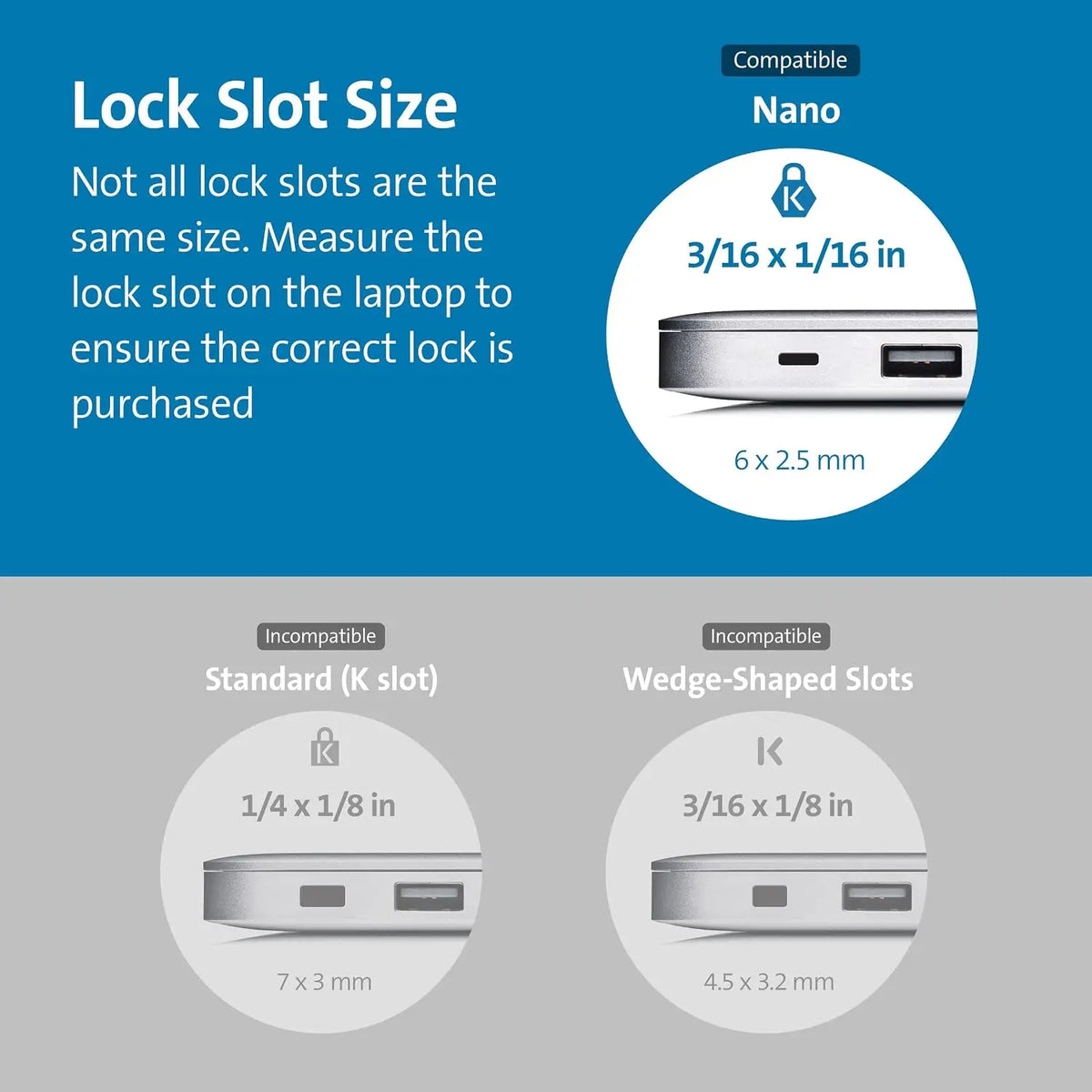Kensington Combination Laptop Lock for Nano Size Security Slot Resettable 4-Digit (K60214WW)