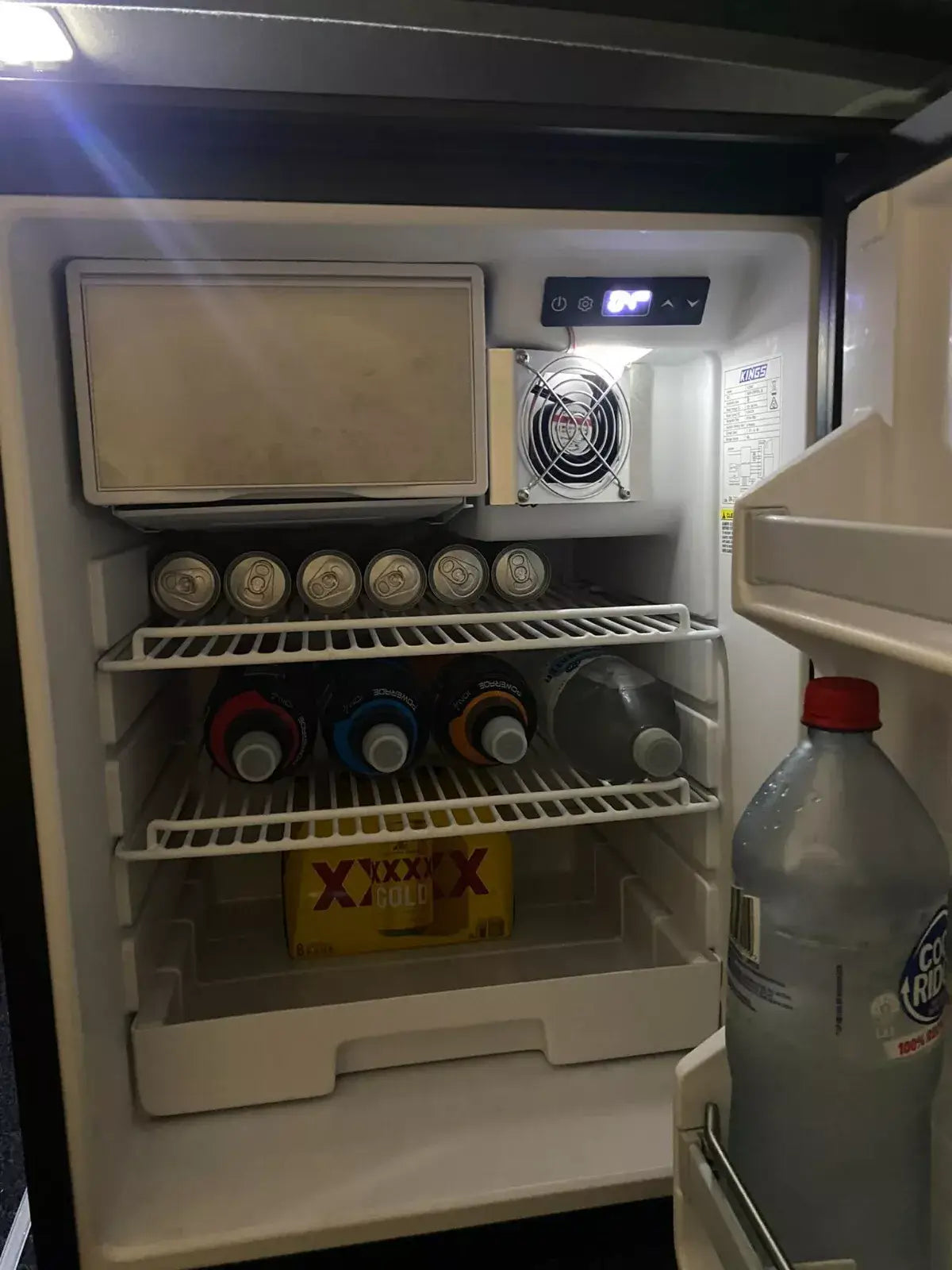 Kings 85L & 130L Upright Fridge Alloy Fan Bracket & 92mm Fan Kit 12V