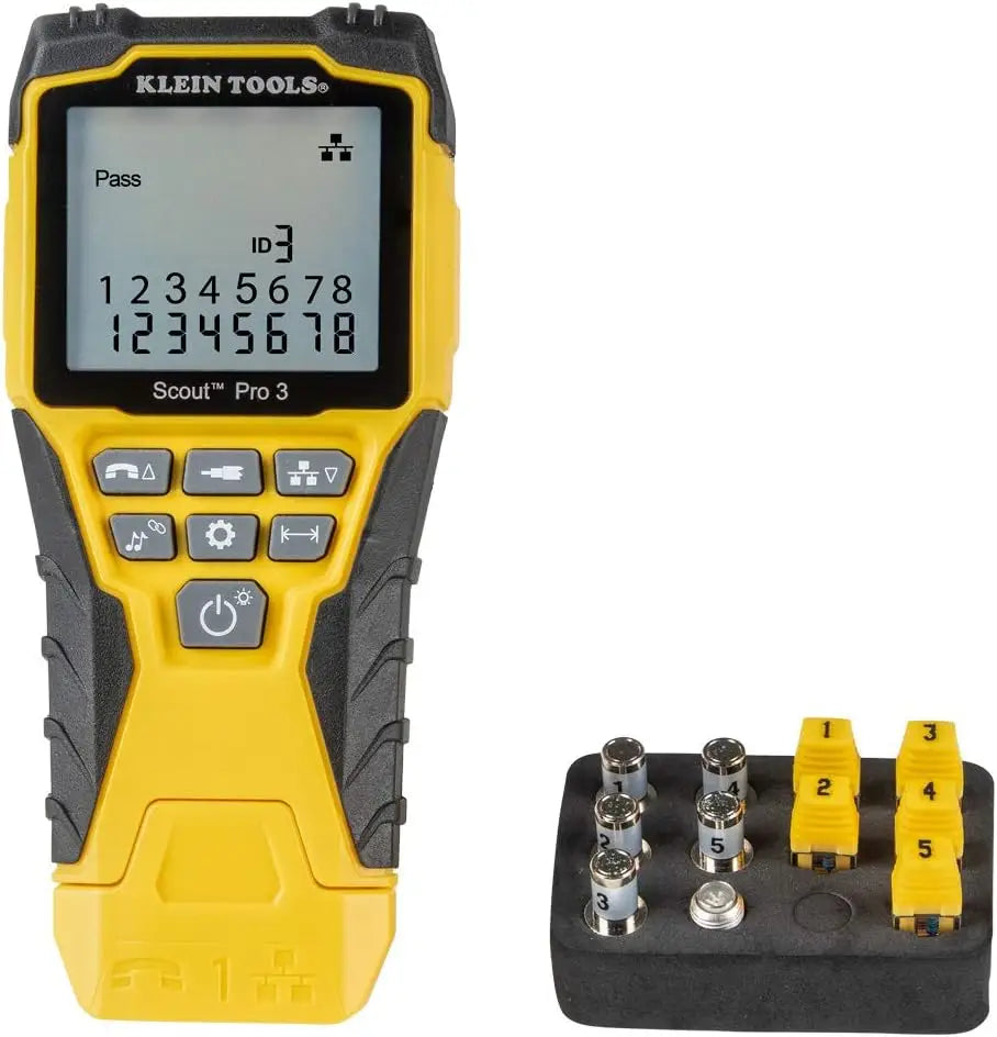 Klein Tools VDV501-851 Scout Pro 3 Cable Tester Starter Kit – Voice Data Video for RJ11 RJ12 RJ45 and Coax Measures