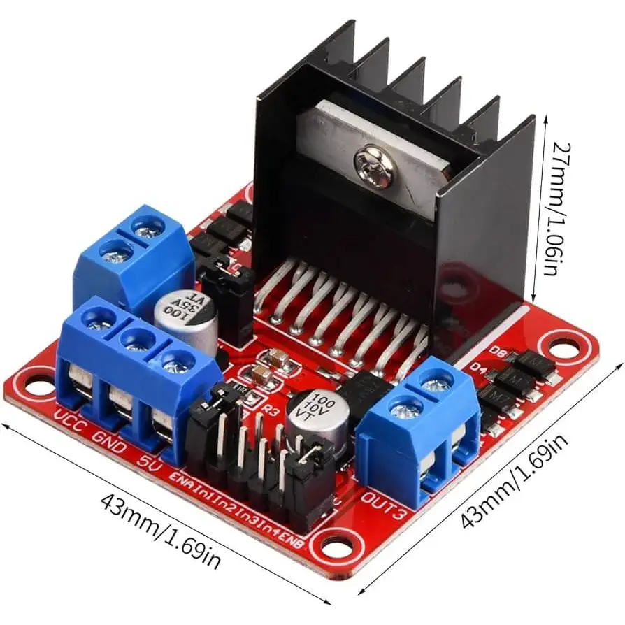 L298N Scheda controller driver motore passo-passo Modulo doppio ponte H per alimentazione Smart Car MEGA R3 Mega2560