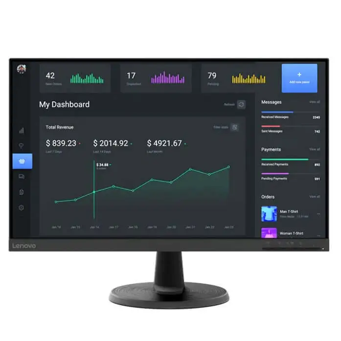LENOVO ThinkVision C24-40 23.8’’/24’’ 75Hz FreeSync FHD Monitor 1920x1080 16:9 4ms VA HDMI VGA Tilt Adjustment VESA 3YR
