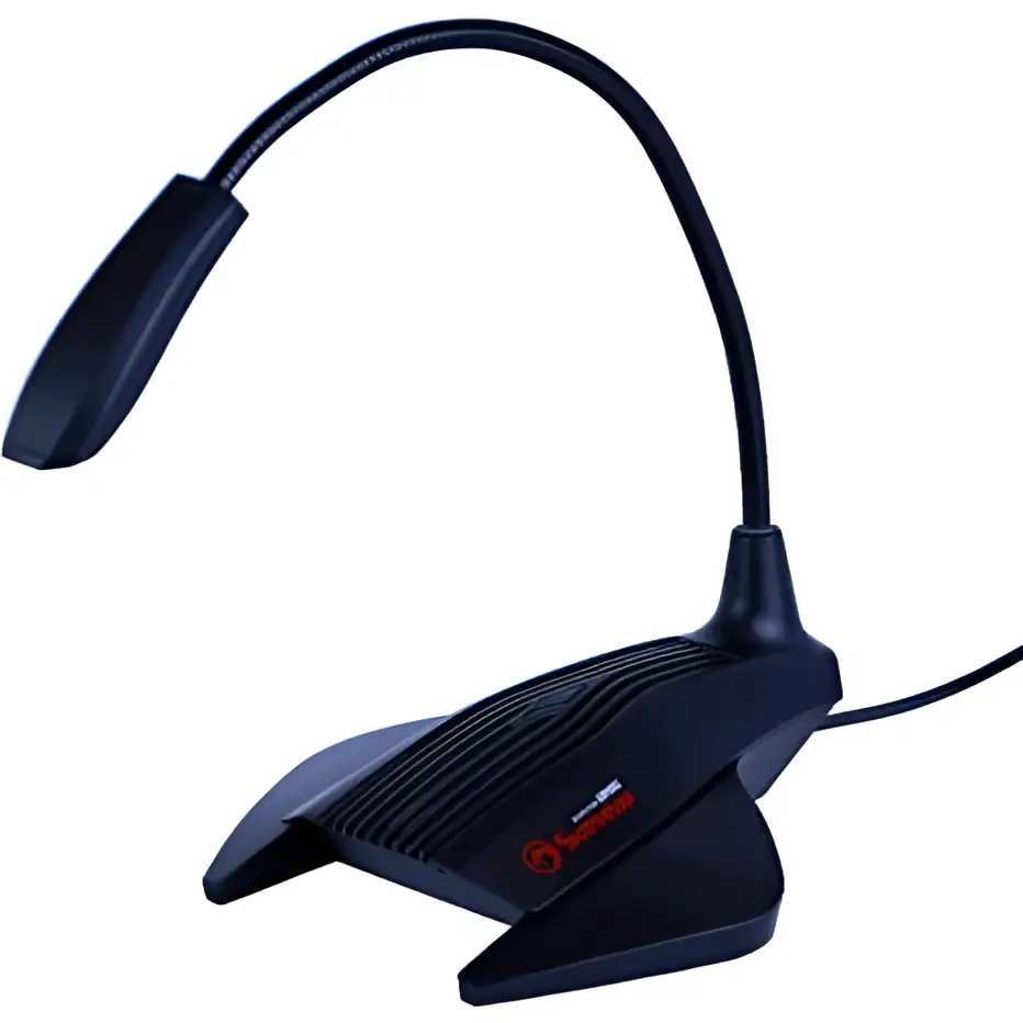 Marvo Mic-01 USB RGB Backlit Gaming Desktop Microphone With Flexible Neck Plug and Play