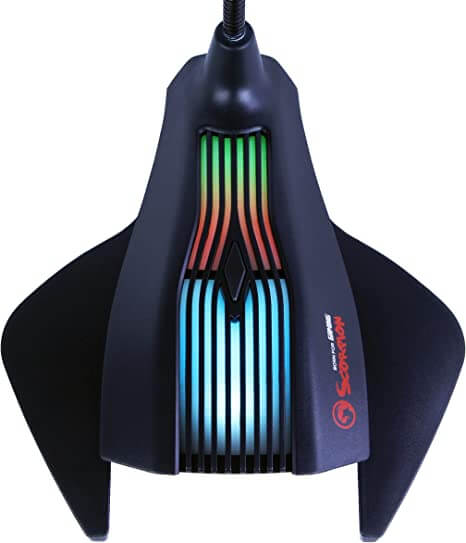 Marvo Mic-01 USB RGB Backlit Gaming Desktop Microphone With Flexible Neck Plug and Play