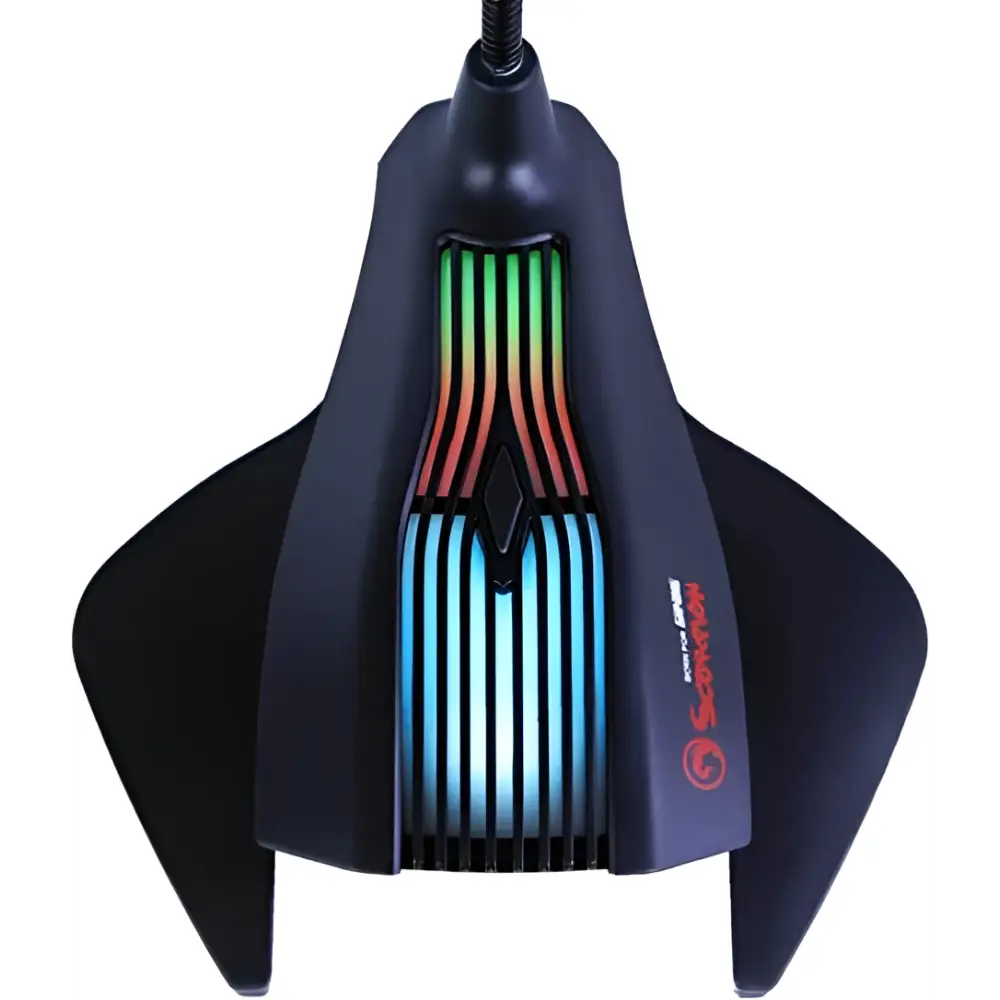 Marvo Mic-01 USB RGB Backlit Gaming Desktop Microphone With Flexible Neck Plug and Play