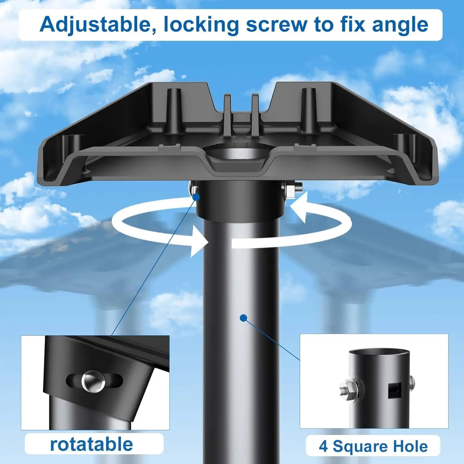 Mount for Starlink Adjustable Wall /Roof Mounting Kit Compatible with V3 Standard Dish【Include Aluminum Gen 3 Pipe