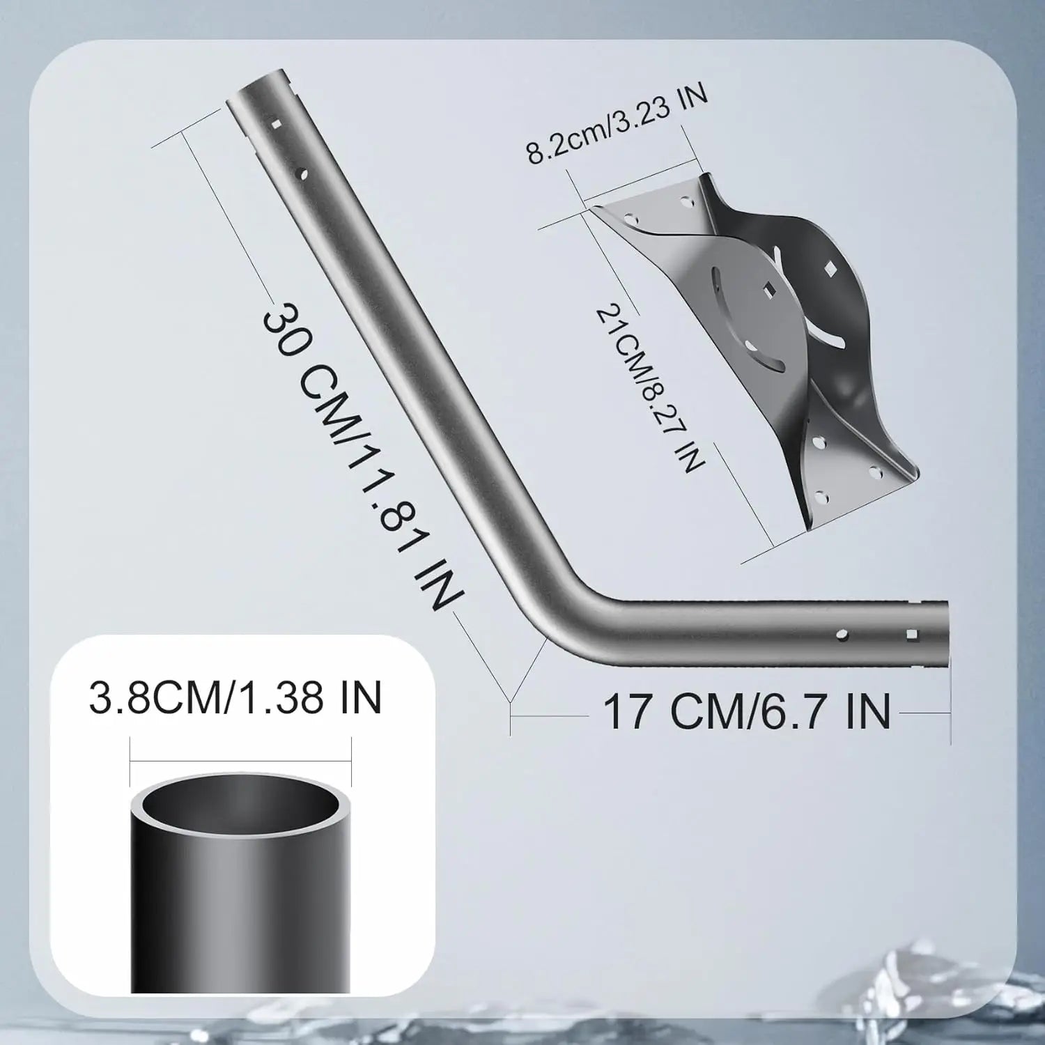 Mount for Starlink Adjustable Wall /Roof Mounting Kit Compatible with V3 Standard Dish【Include Aluminum Gen 3 Pipe