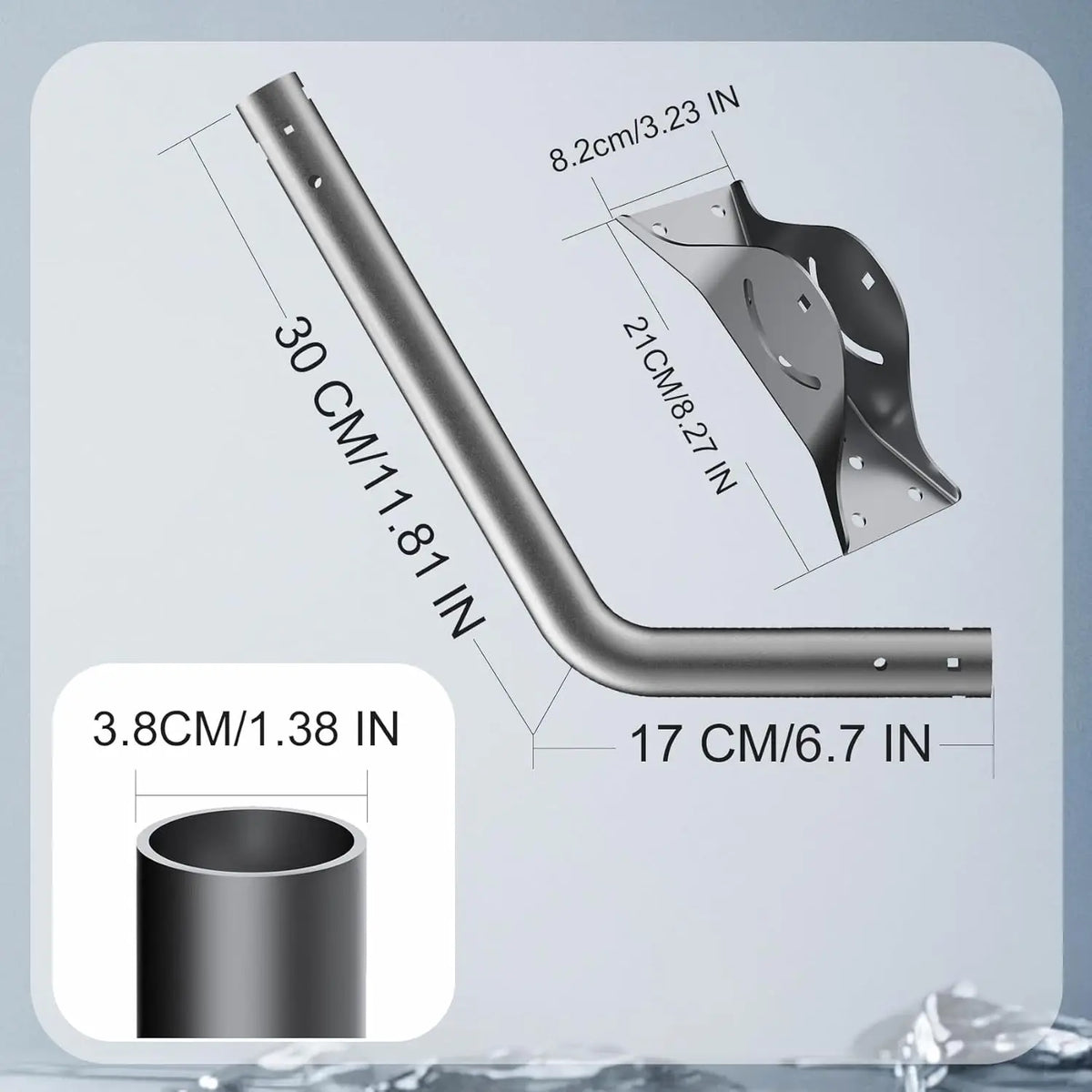 Mount for Starlink Adjustable Wall /Roof Mounting Kit Compatible with V3 Standard Dish【Include Aluminum Gen 3 Pipe