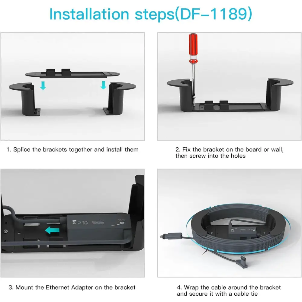 MSAFF Starlink Ethernet Cable Caddy with Adapter Holder Wall Mountable for Management Internet Kit Satellite Mount 150