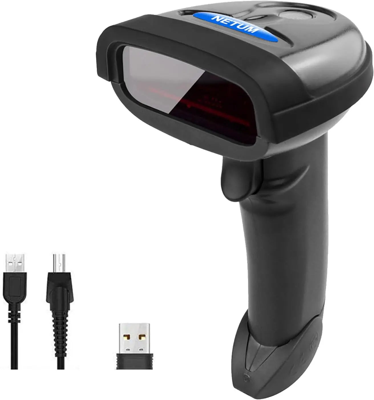 NETUM Wireless Barcode Scanner 2 in 1 2.4G & USB Wired 1D Laser Reader Handheld Bar Code Cordless Rechargeable