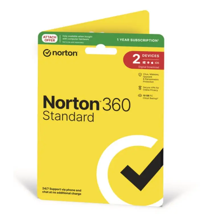 Norton 360 Standard 10GB AU 1 User 2 Devices 12 months GENERIC ATTACH RSP DVDSLV GUM
